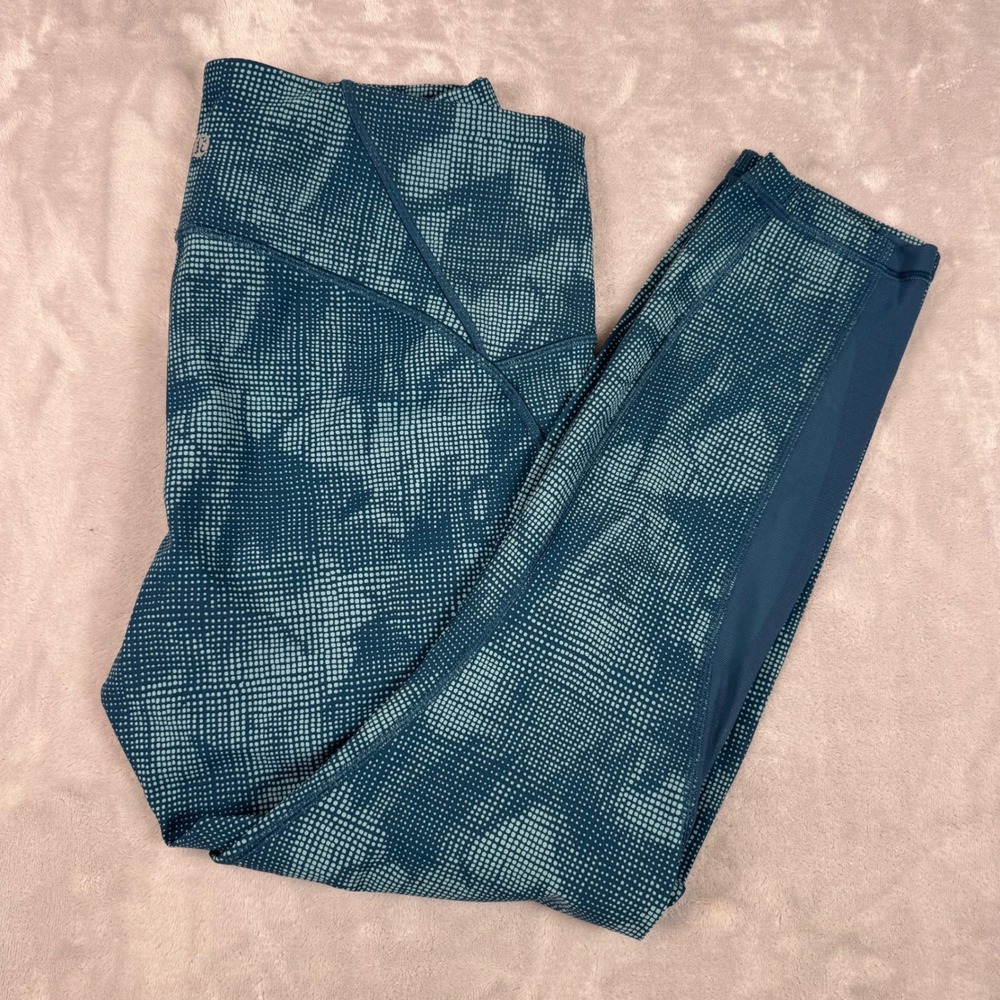 Lululemon Speed Up Leggings Womens 12 Illusion Tidal Teal Bermuda Teal Luxtreme